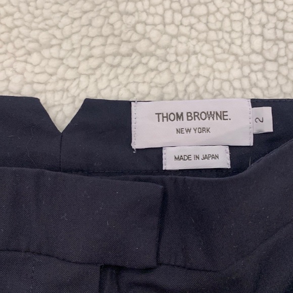 THOM BROWNE Style Crop Navy Trousers - Picture 8 of 16